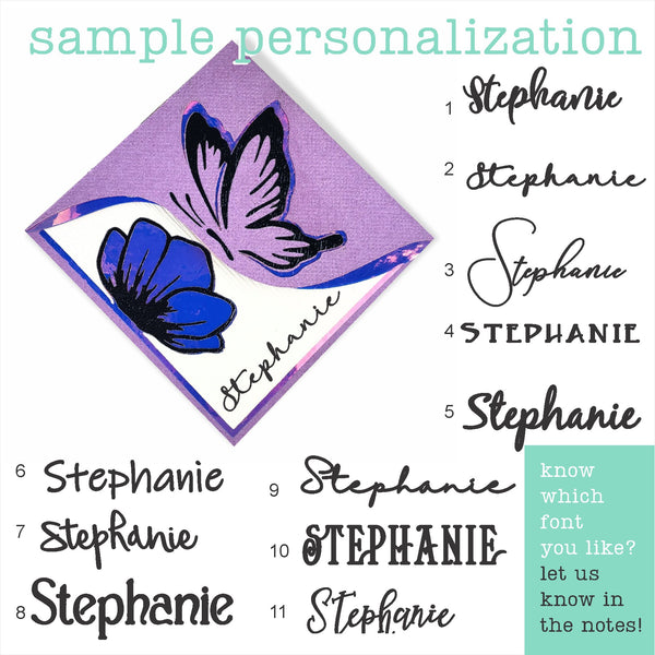 Purple Butterfly Poppy Signature Corner Bookmark
