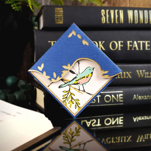 Artsy Birds + Leaves Signature Corner Bookmark