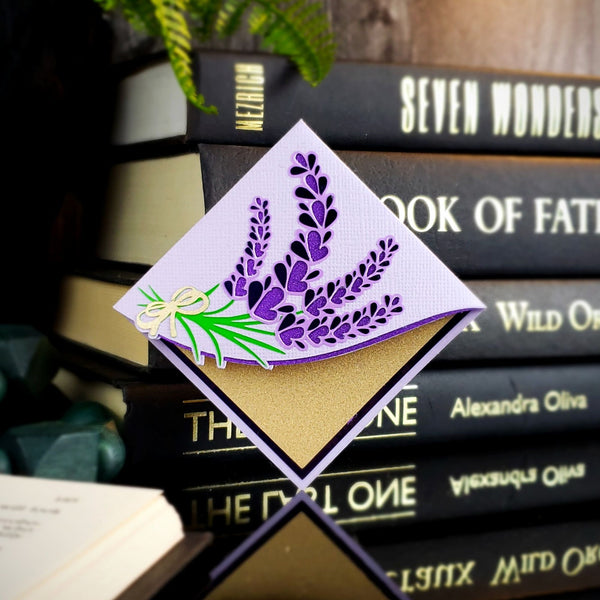 Lavender Bouquet Deluxe Corner Bookmark