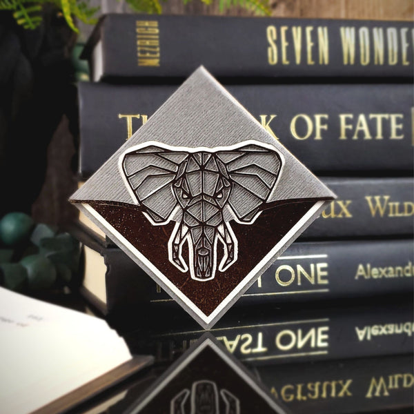Geo Elephant Deluxe Corner Bookmark