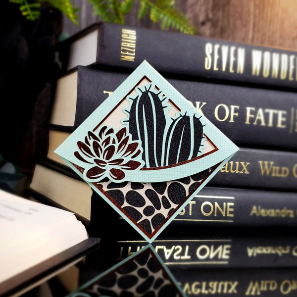 Cactus Succulent Signature Corner Bookmark