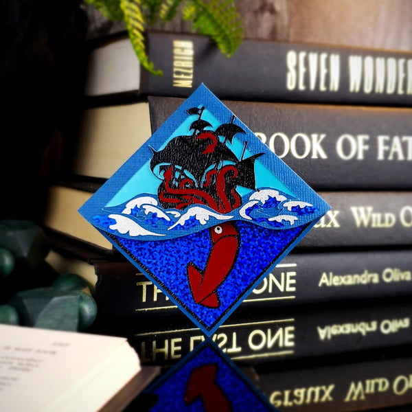 Krakken Squid Pirate Deluxe Corner Bookmark