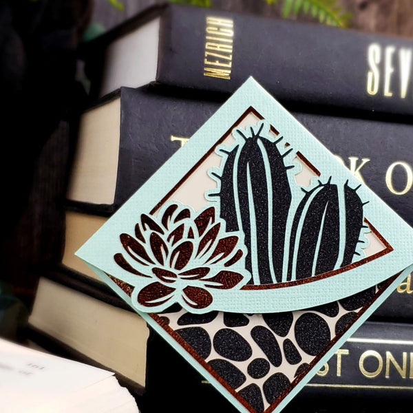 Cactus Succulent Signature Corner Bookmark