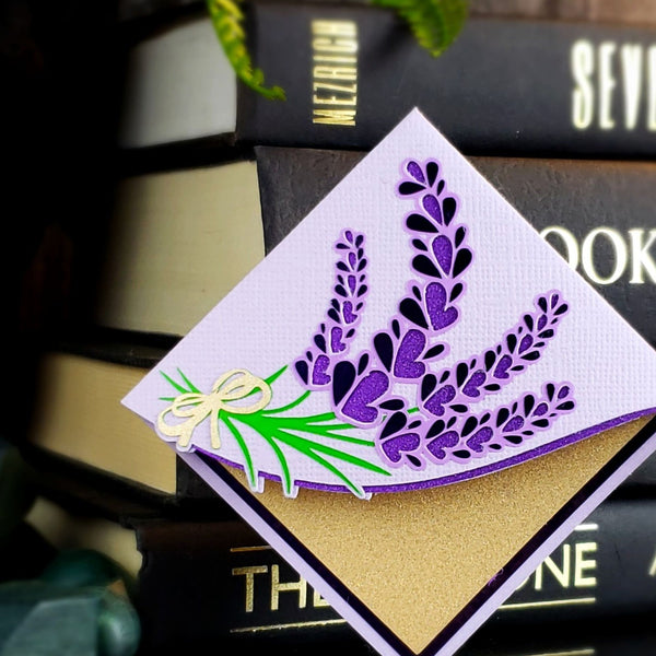 Lavender Bouquet Deluxe Corner Bookmark