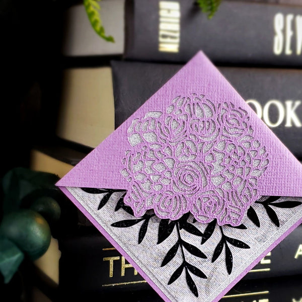 Peony Bouquet + Leaves Signature Corner Bookmark