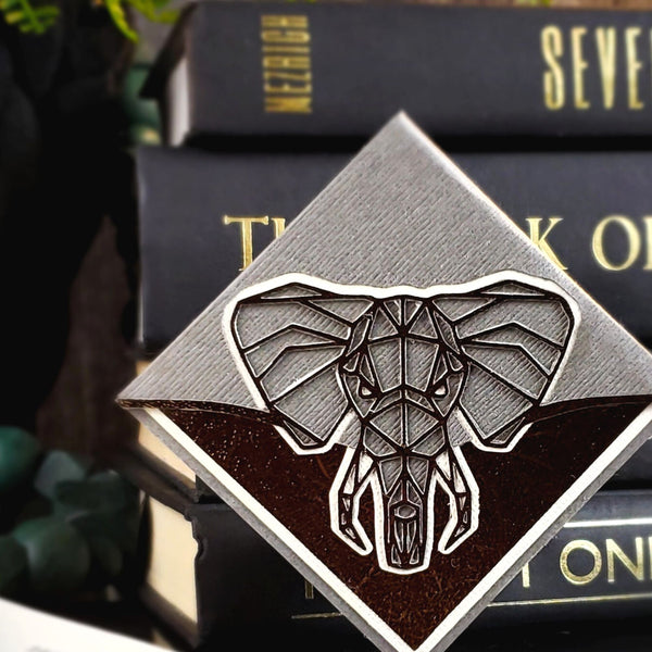 Geo Elephant Deluxe Corner Bookmark