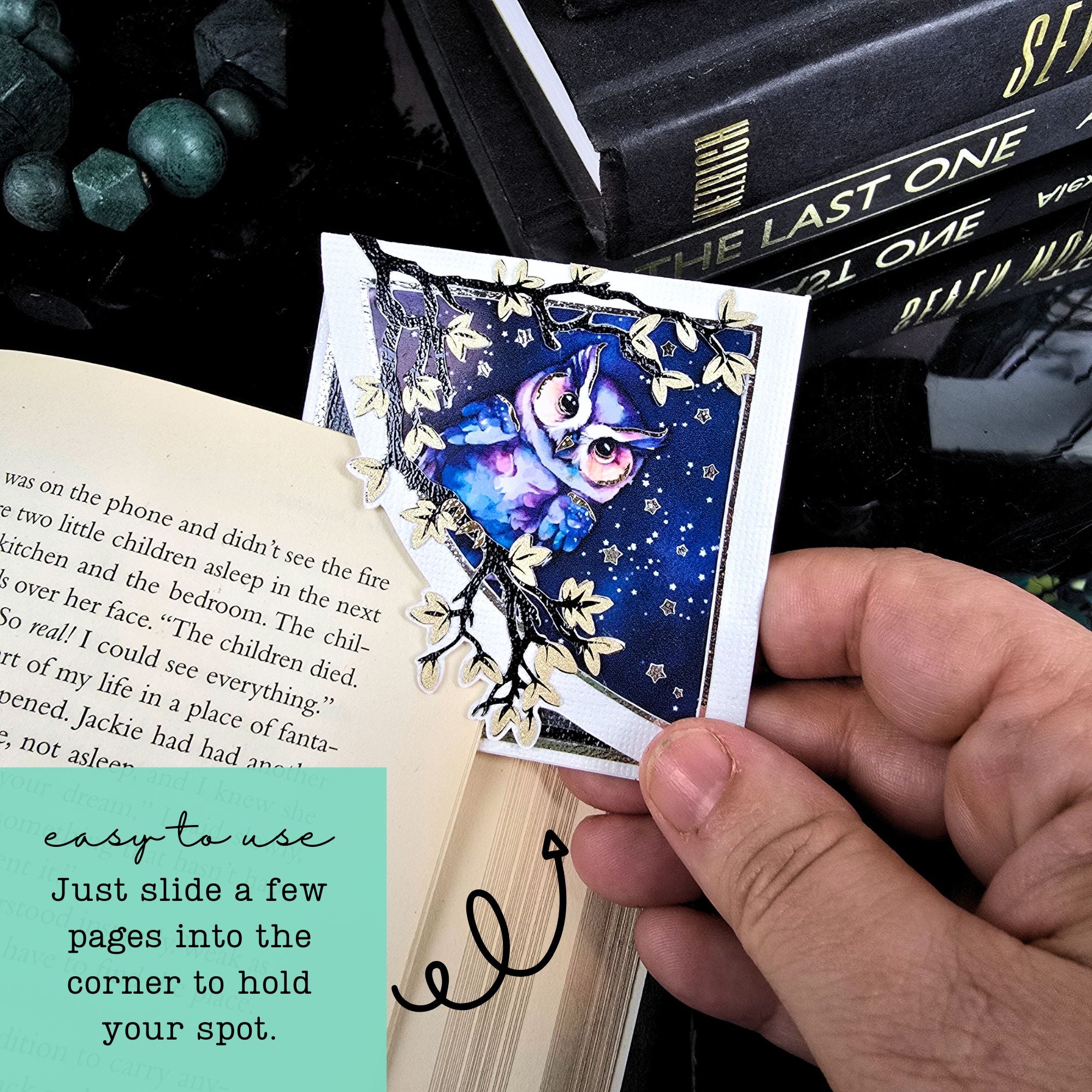 Enchanted Owl Deluxe Corner Bookmark