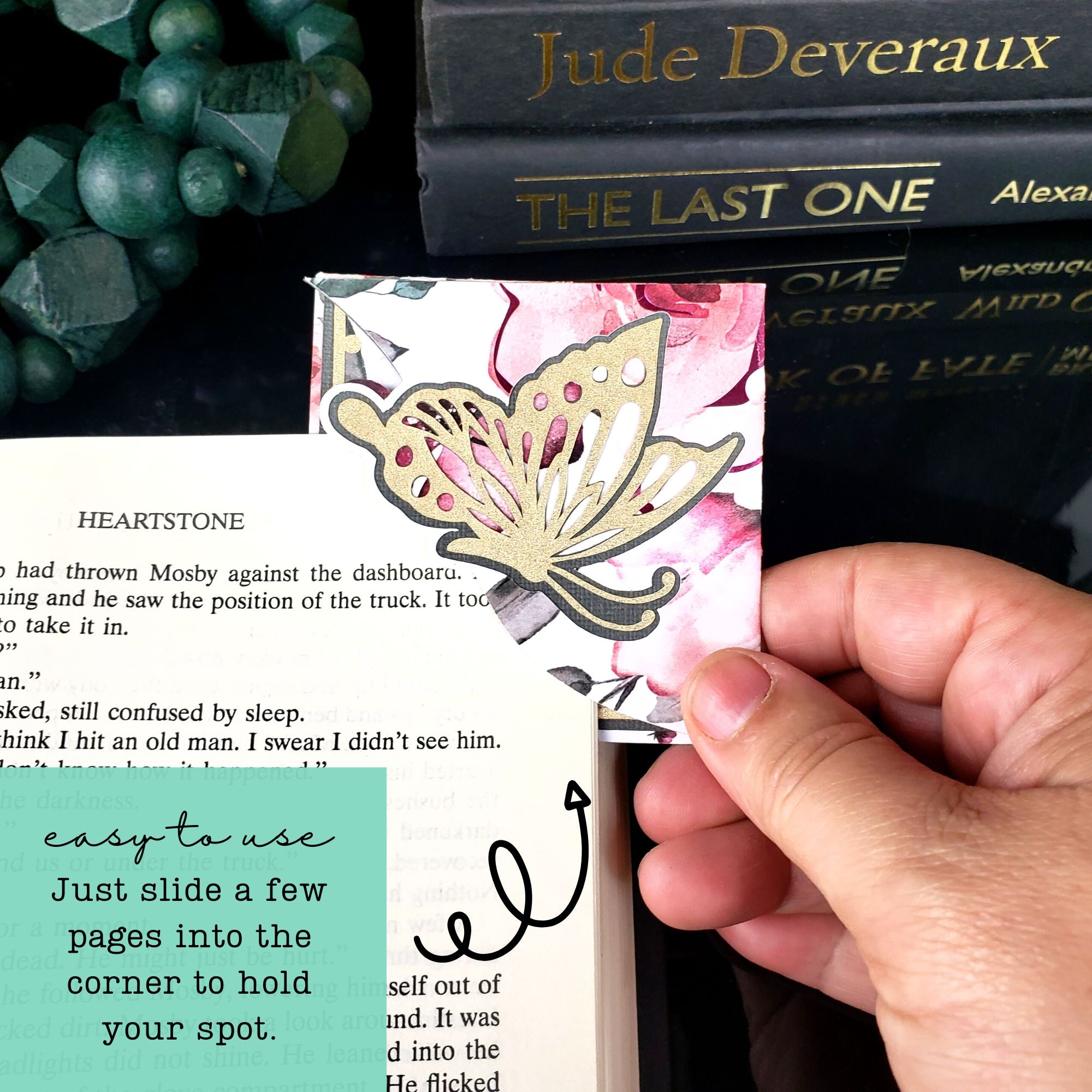 Golden Butterfly Deluxe Corner Bookmark