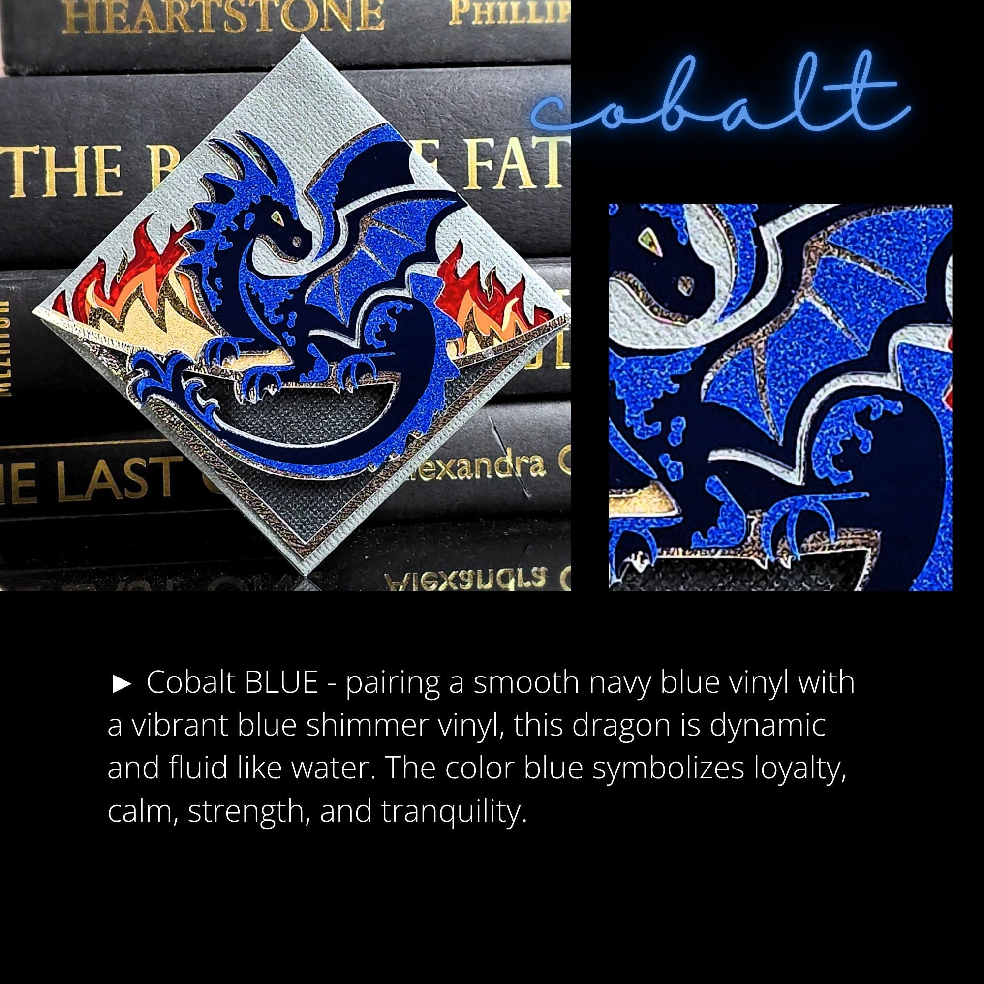 Midnight Dragon Deluxe Handmade Corner Bookmark