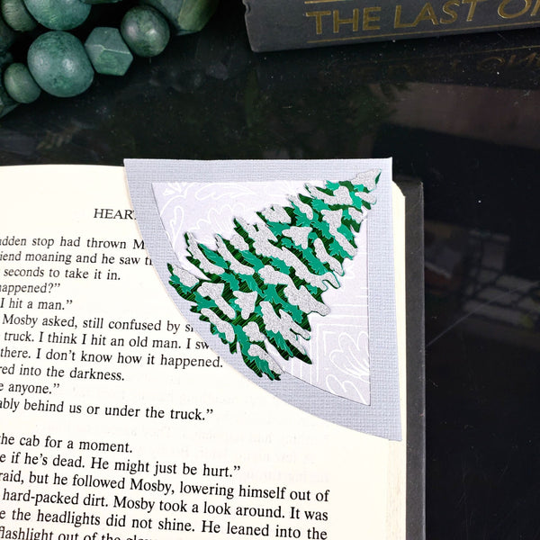 Snowy Tree Paper Corner Bookmark