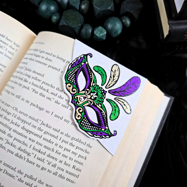 Mardi Gras Deluxe Handmade Corner Bookmark