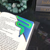 Green Grass Snake Paper Corner Bookmark