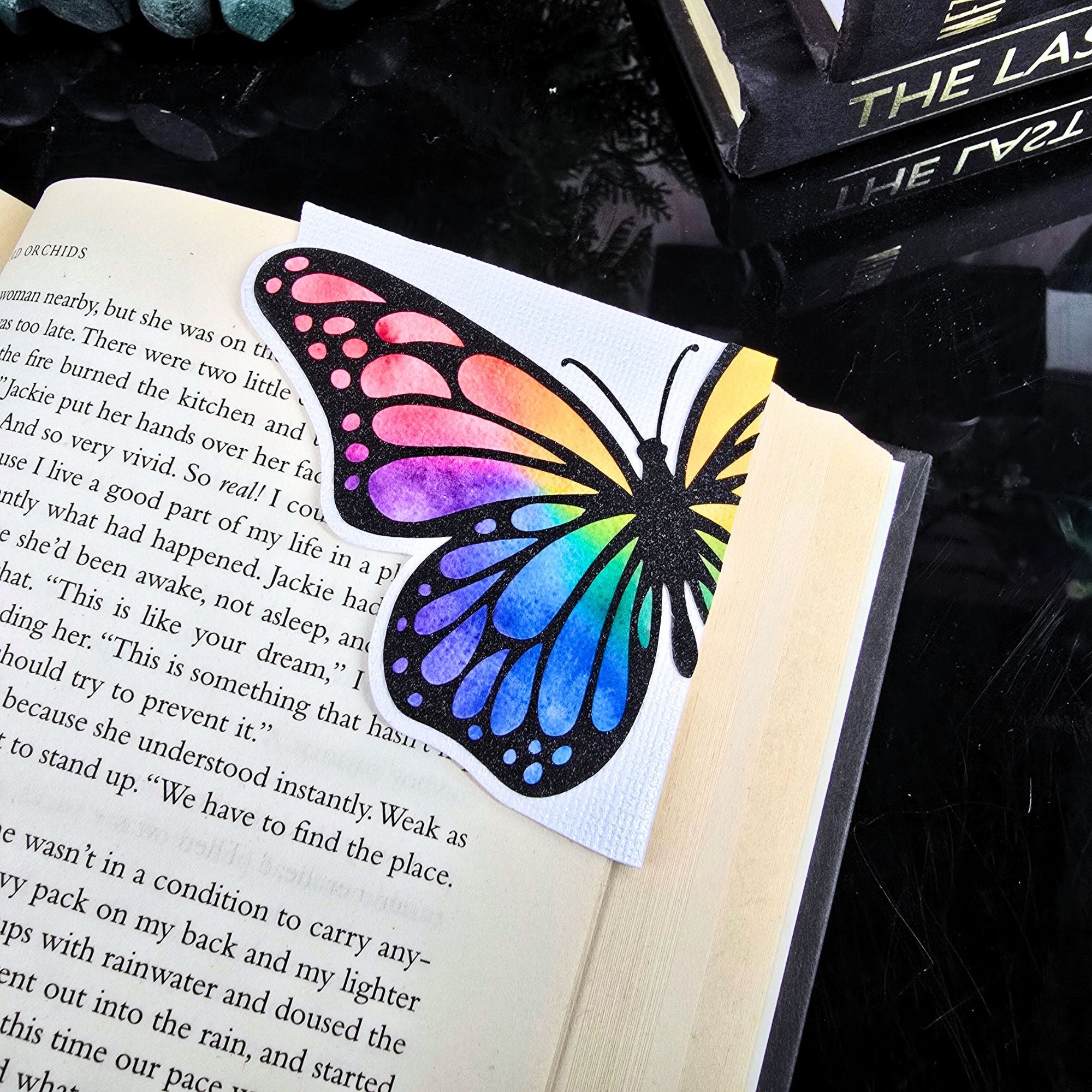 Rainbow Butterfly Signature Corner Bookmark