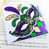 Mardi Gras Deluxe Handmade Corner Bookmark