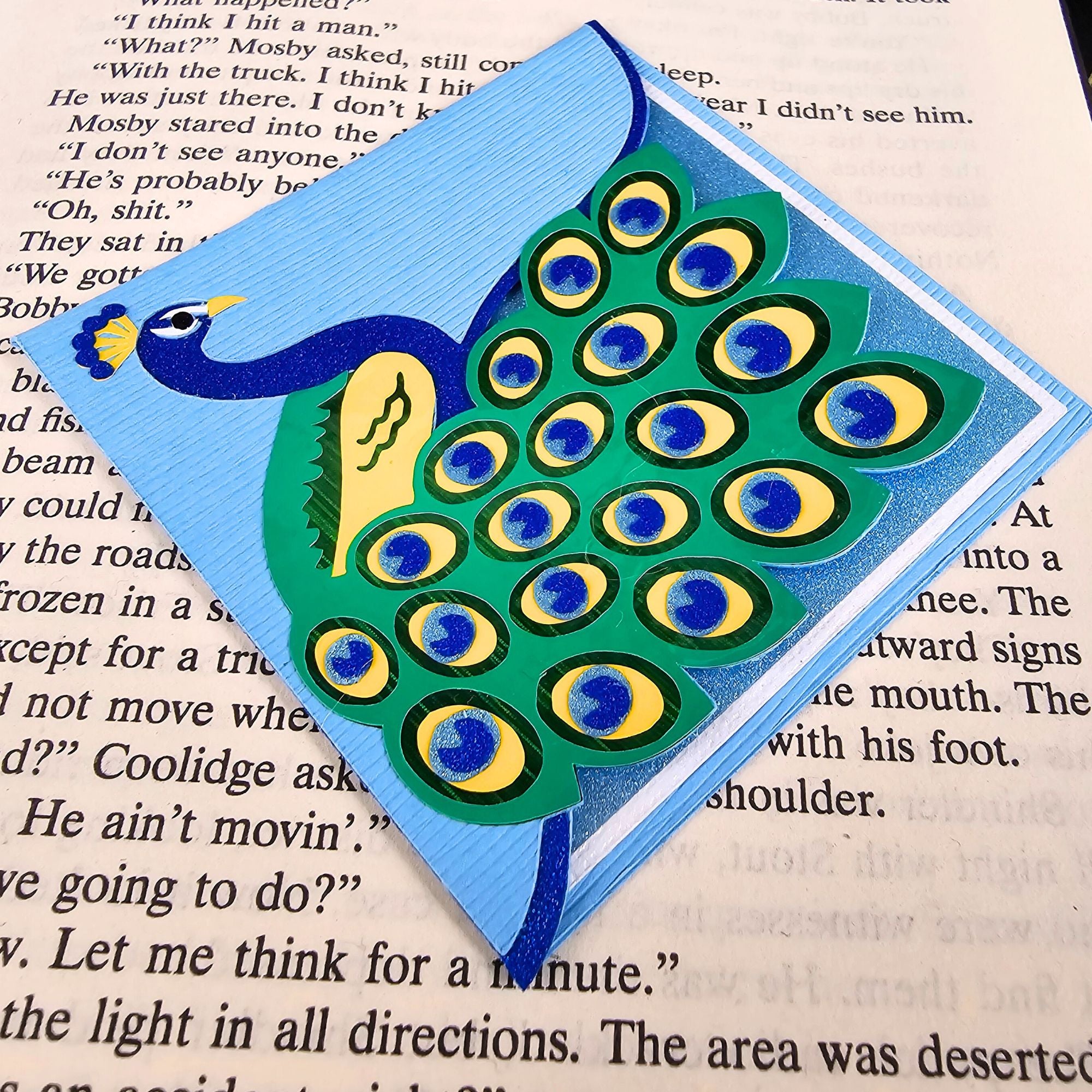 Noble Peacock Deluxe Handmade Corner Bookmark