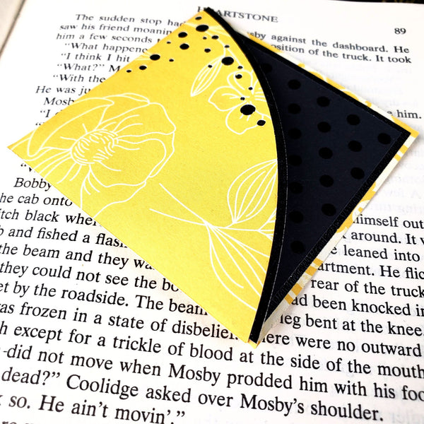 Yellow + Dots Paper Corner Bookmark