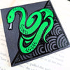 Slithering Green Snake Signature Corner Bookmark