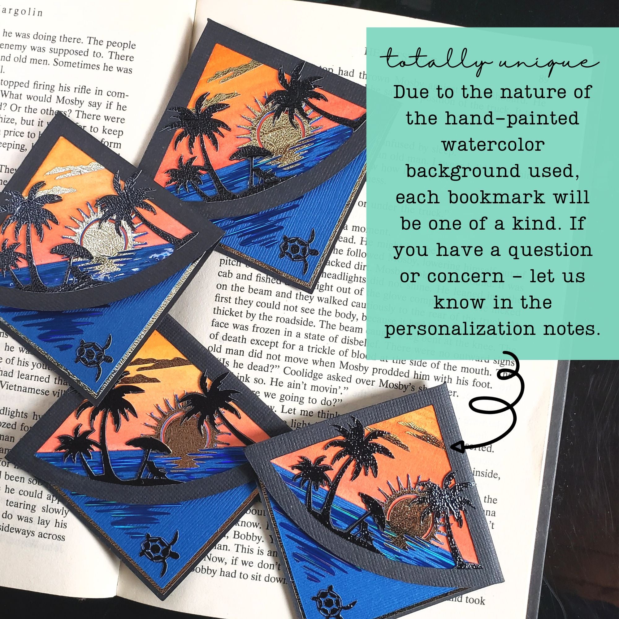 Beach Sunset Deluxe Corner Bookmark