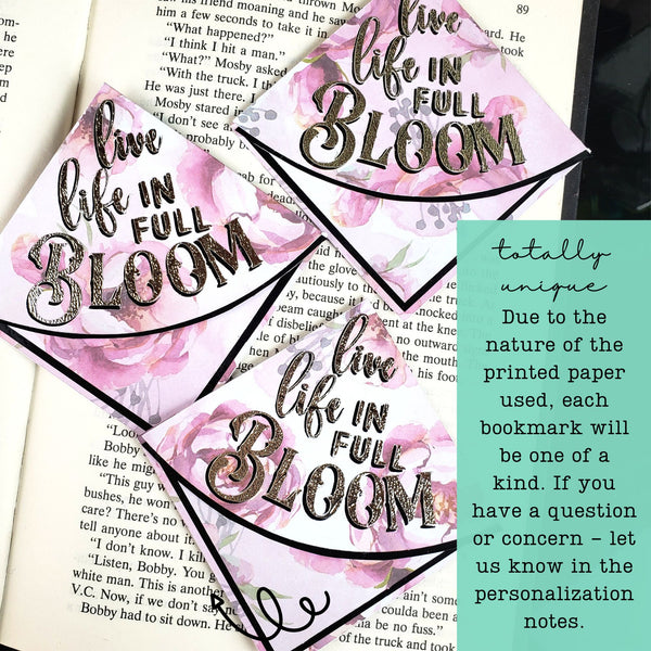 Life in Bloom Paper Corner Bookmark