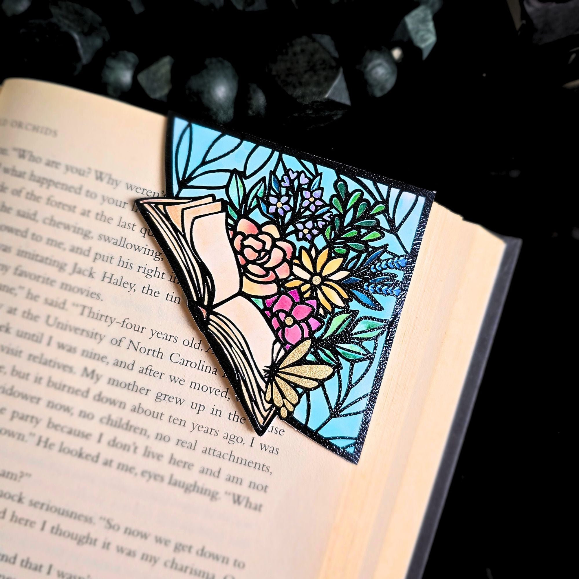 Stained Glass Book Bouquet Deluxe Handmade Corner Bookmark