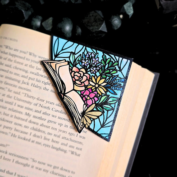 Stained Glass Book Bouquet Deluxe Handmade Corner Bookmark