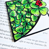 Stained Glass Clover Deluxe Handmade Corner Bookmark