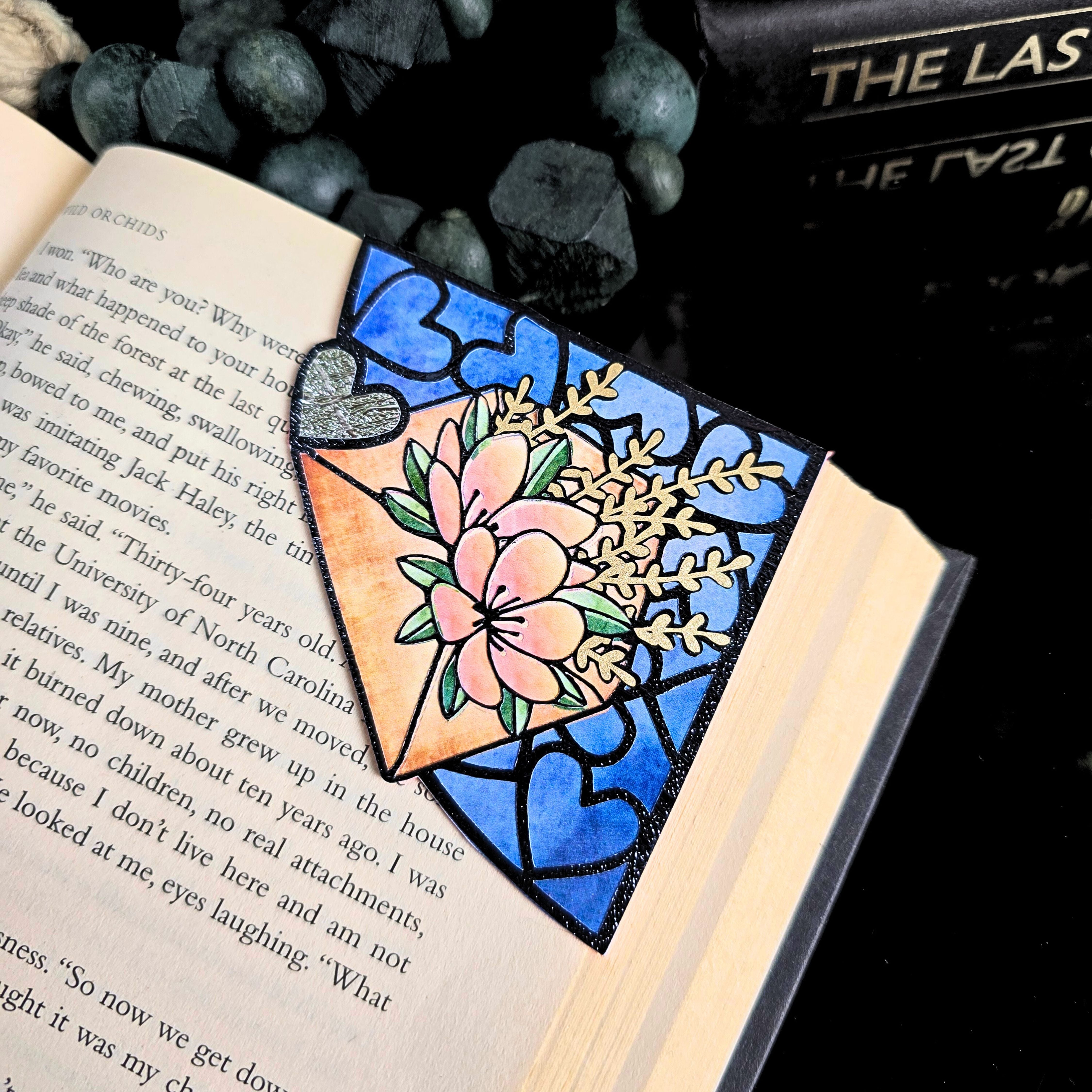 Stained Glass Love Letter Deluxe Handmade Corner Bookmark
