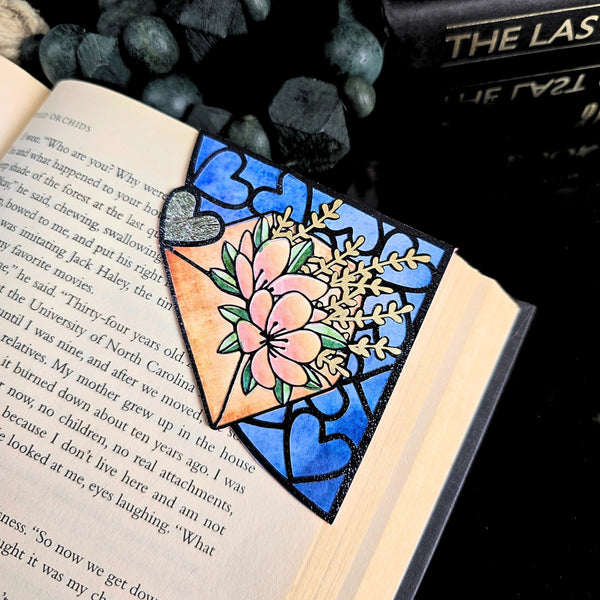 Stained Glass Love Letter Deluxe Handmade Corner Bookmark