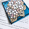 Stained Glass Pale Hydrangea Deluxe Handmade Corner Bookmark