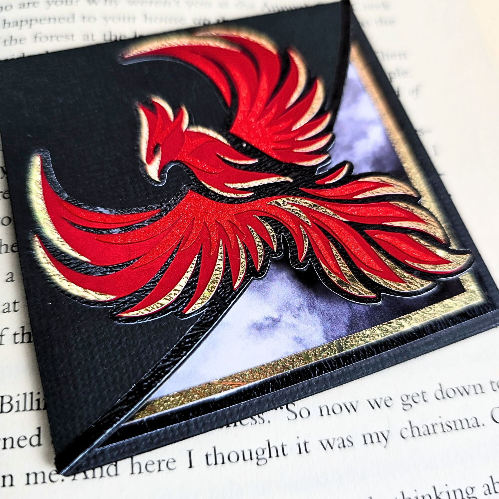 Phoenix Rising Deluxe Corner Bookmark
