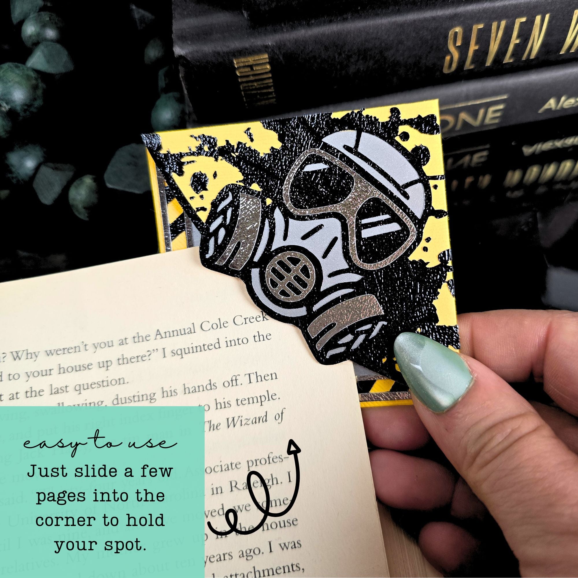 Gas Mask Signature Corner Bookmark