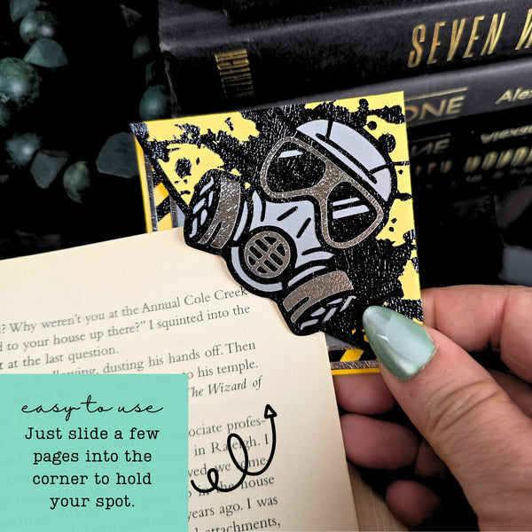 Gas Mask Signature Corner Bookmark