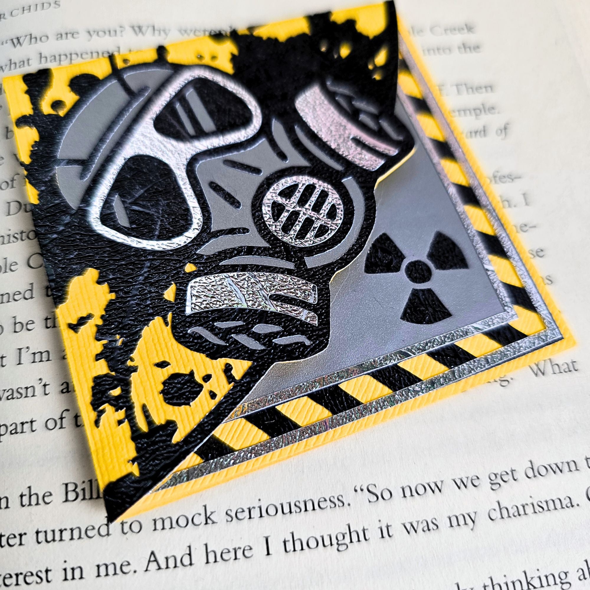 Gas Mask Signature Corner Bookmark