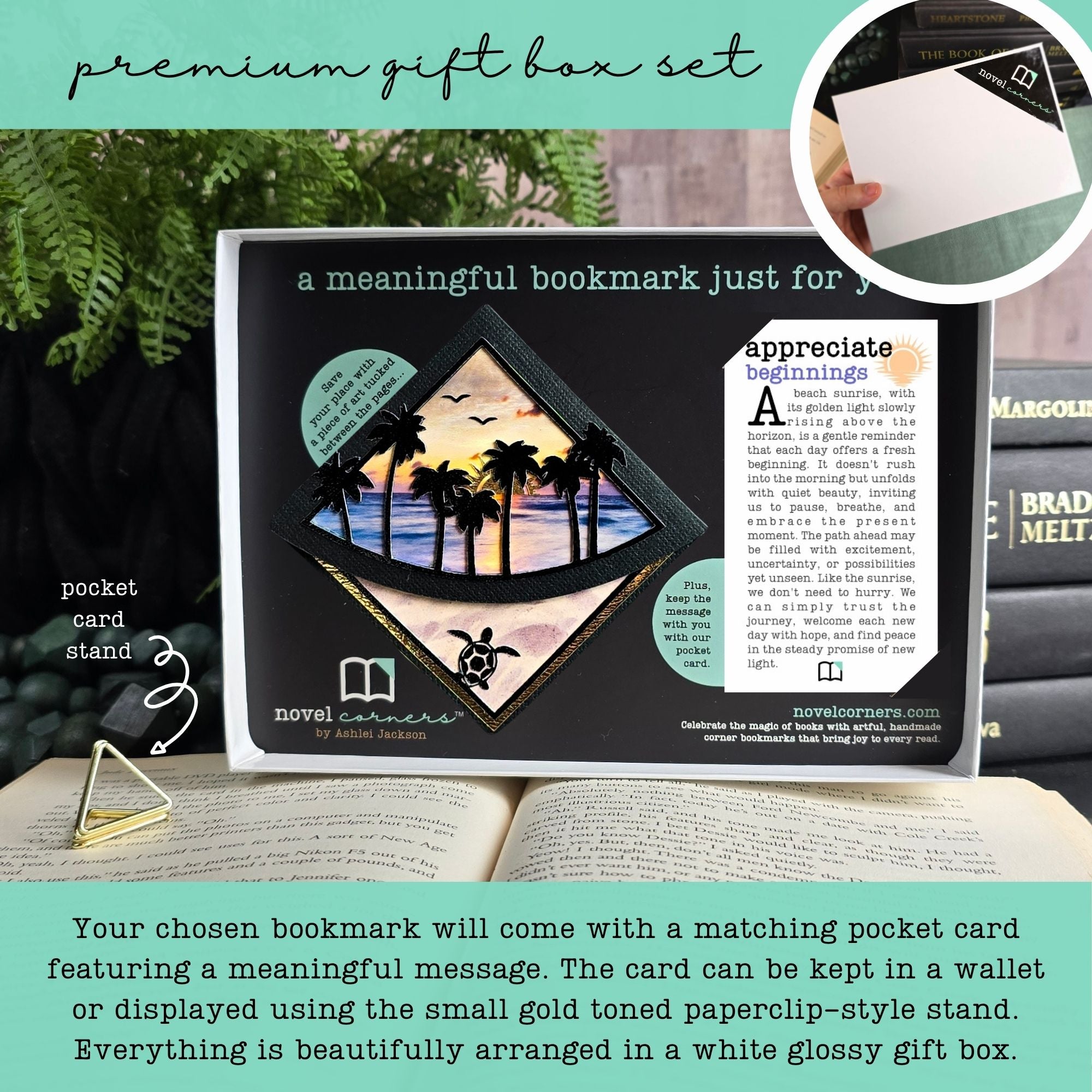Beach Sunrise Deluxe Corner Bookmark