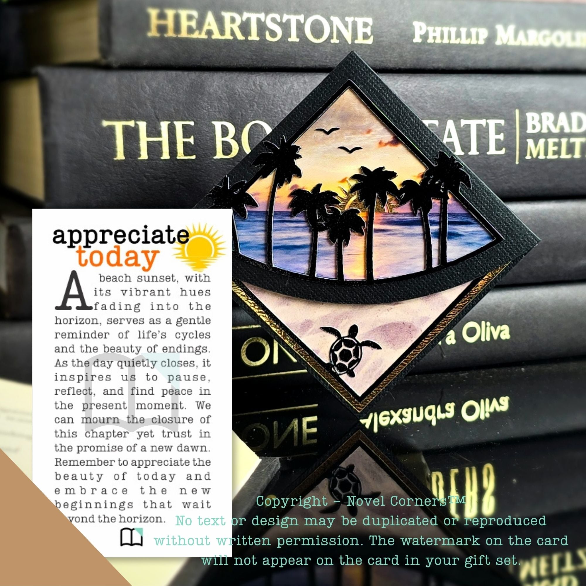 Beach Sunrise Deluxe Corner Bookmark