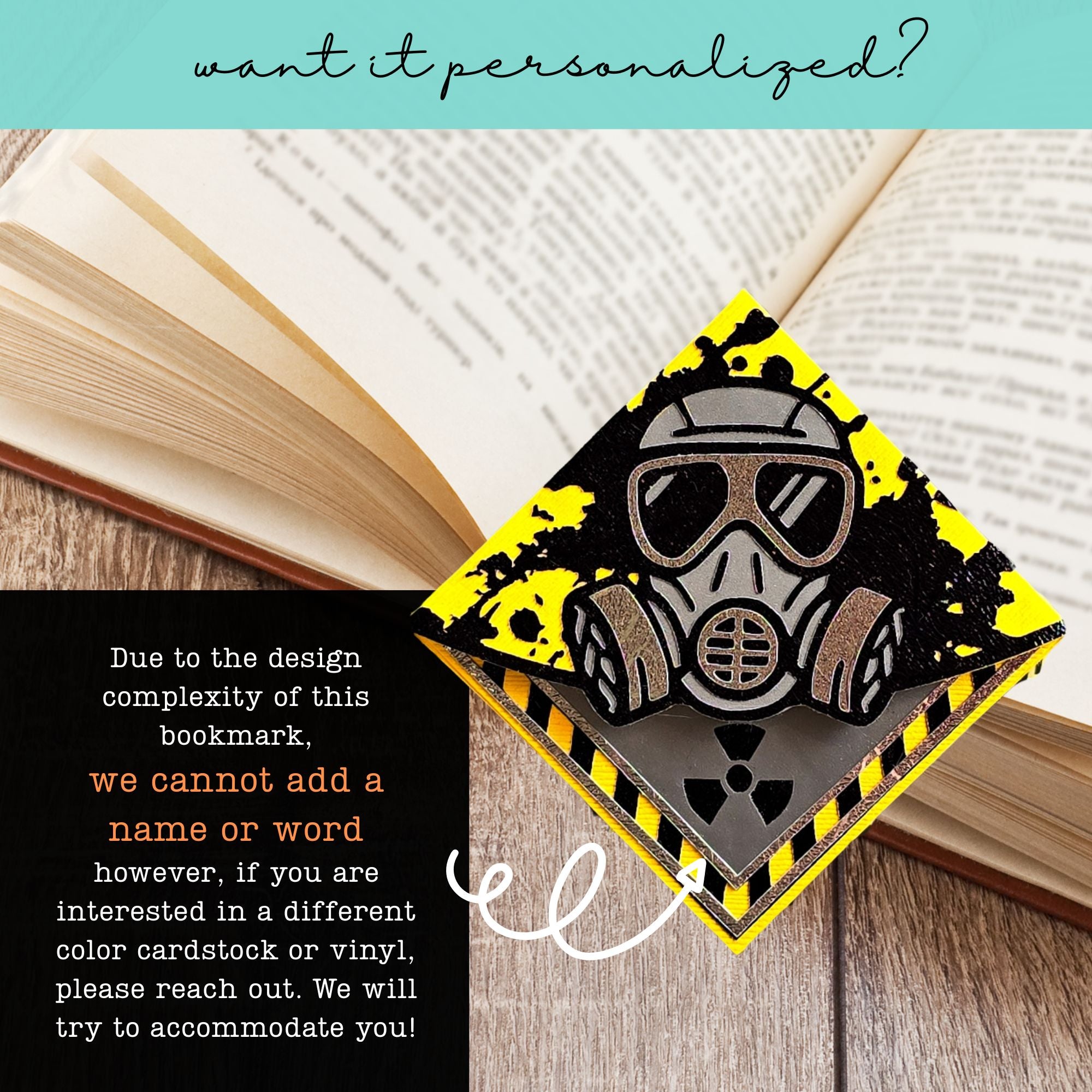 Gas Mask Deluxe Corner Bookmark