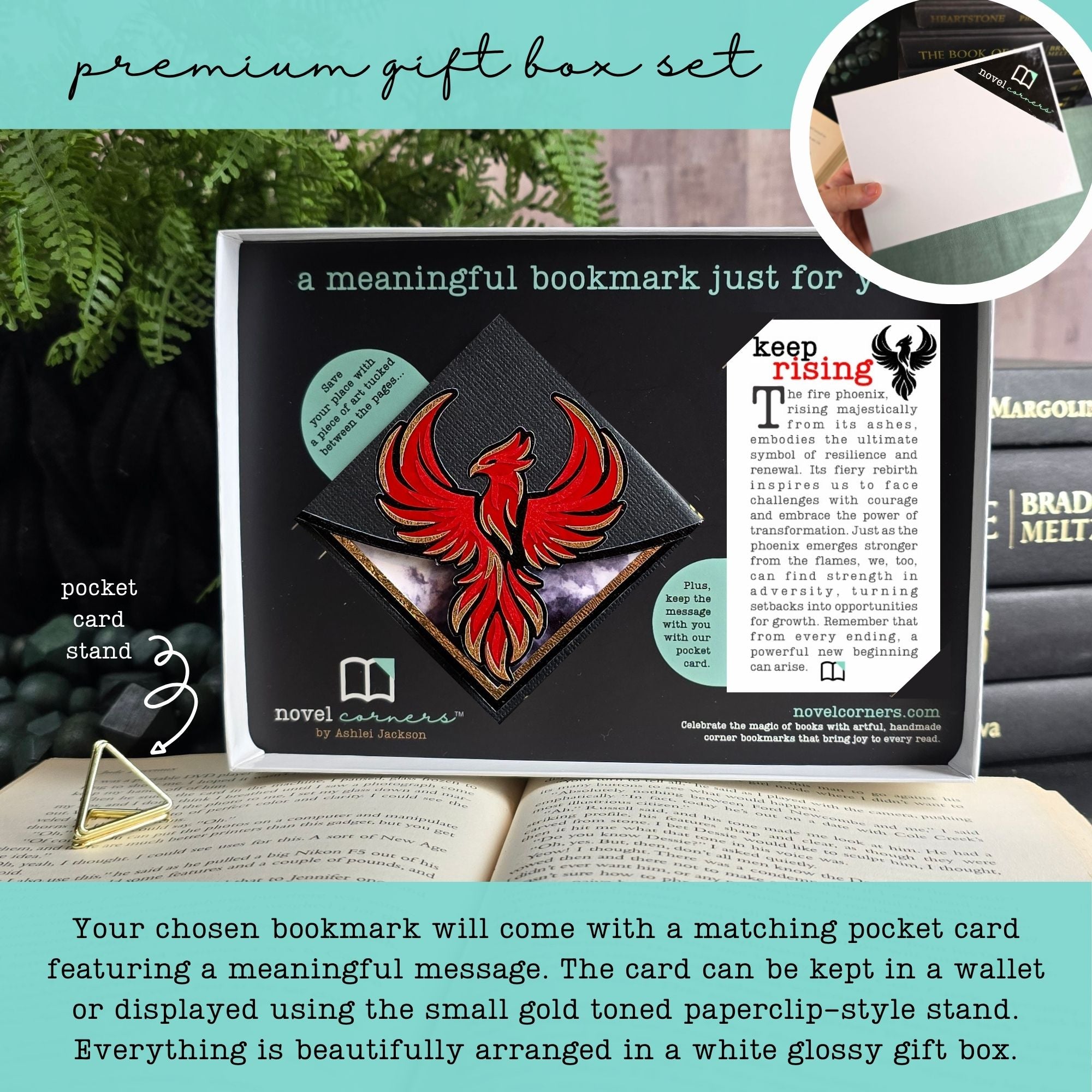 Phoenix Rising Deluxe Corner Bookmark