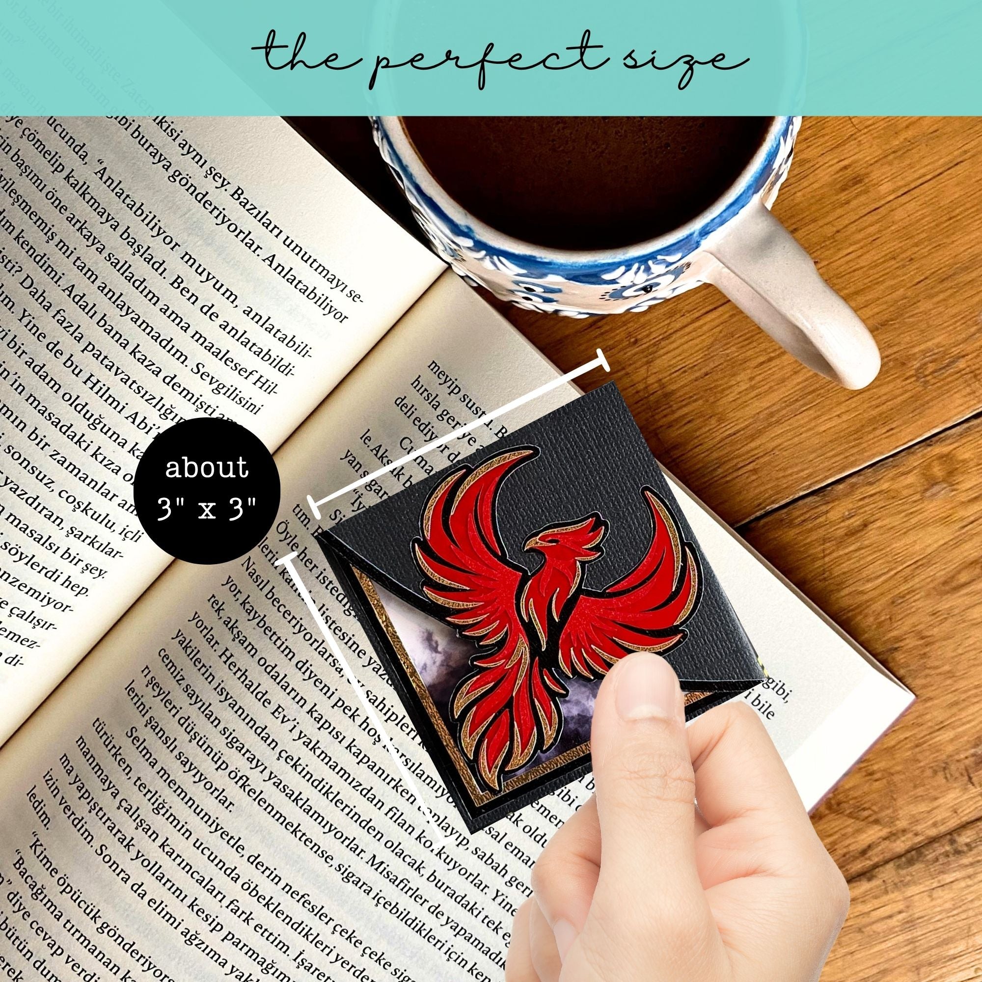 Phoenix Rising Deluxe Corner Bookmark