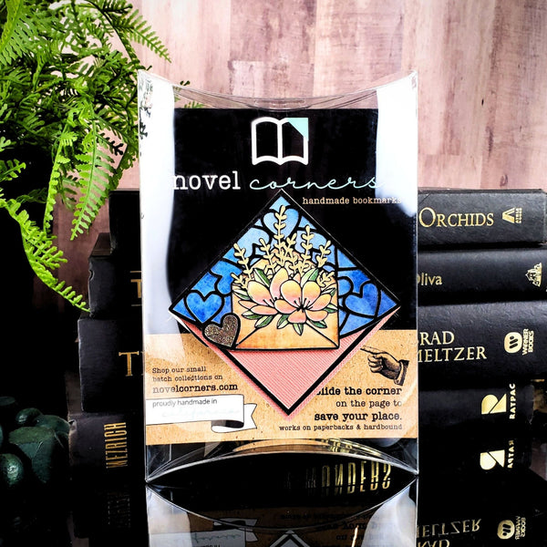 Stained Glass Love Letter Deluxe Handmade Corner Bookmark