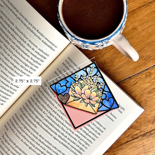 Stained Glass Love Letter Deluxe Handmade Corner Bookmark