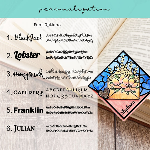 Stained Glass Love Letter Deluxe Handmade Corner Bookmark