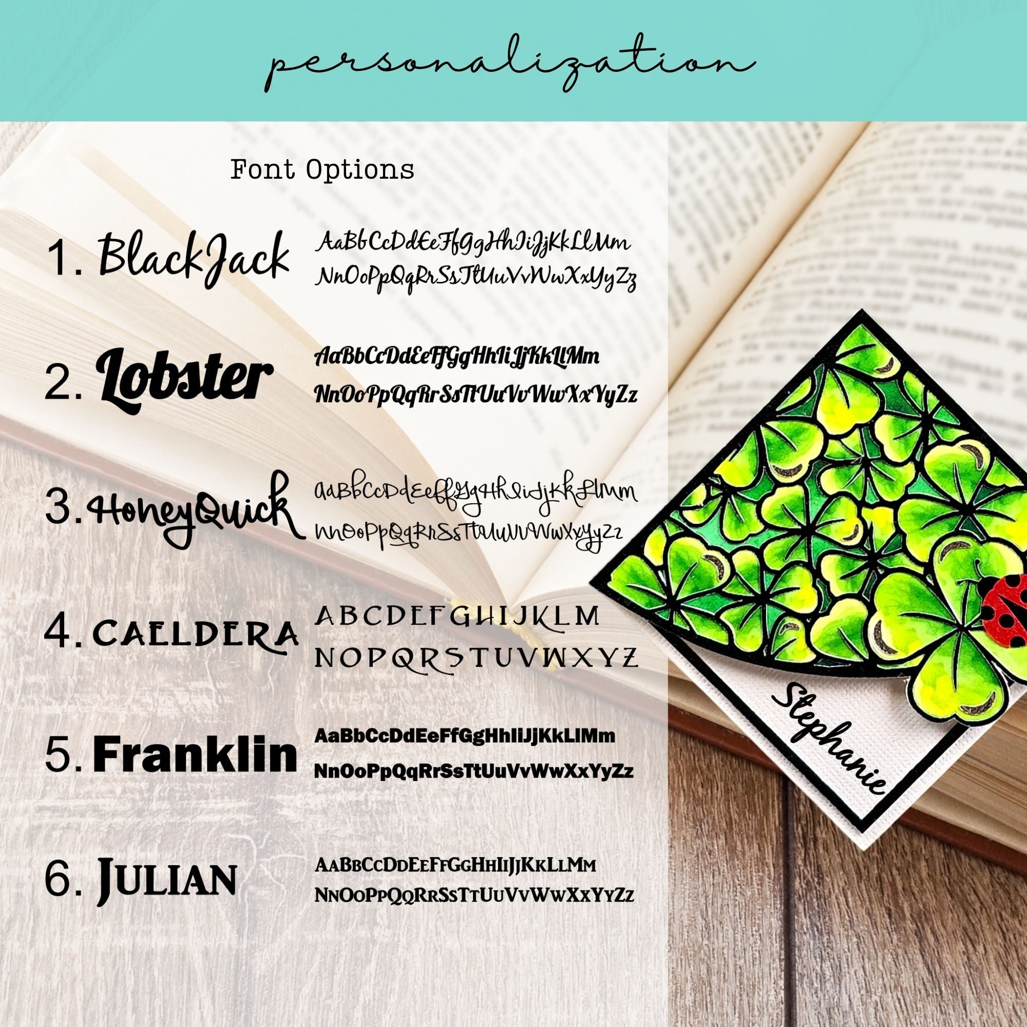 Stained Glass Clover Deluxe Handmade Corner Bookmark