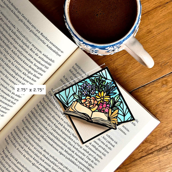 Stained Glass Book Bouquet Deluxe Handmade Corner Bookmark