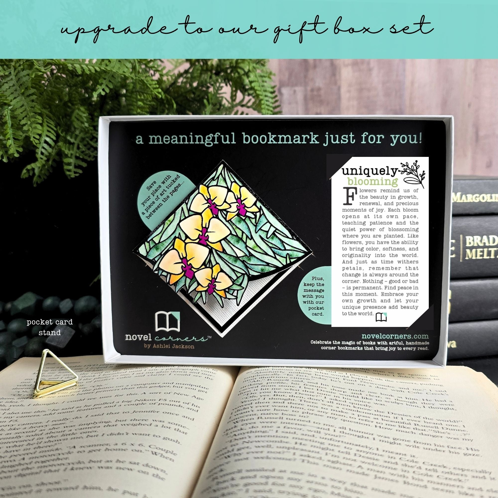 Stained Glass Orchid Deluxe Handmade Corner Bookmark