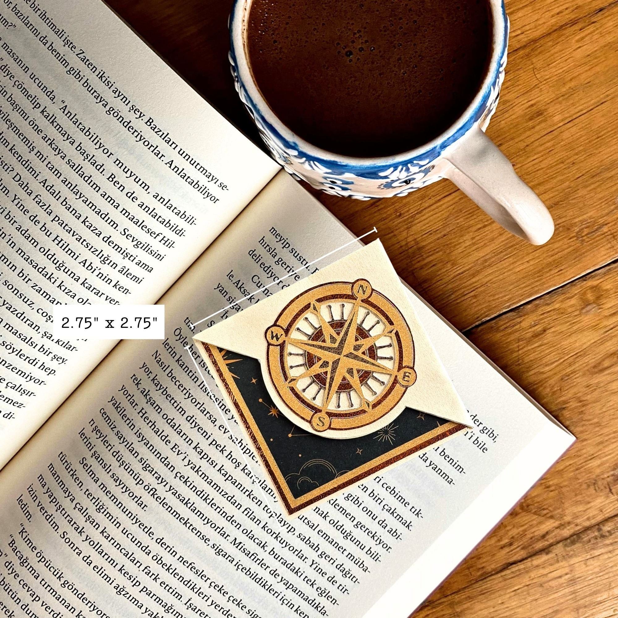 Delicate Compass Signature Corner Bookmark