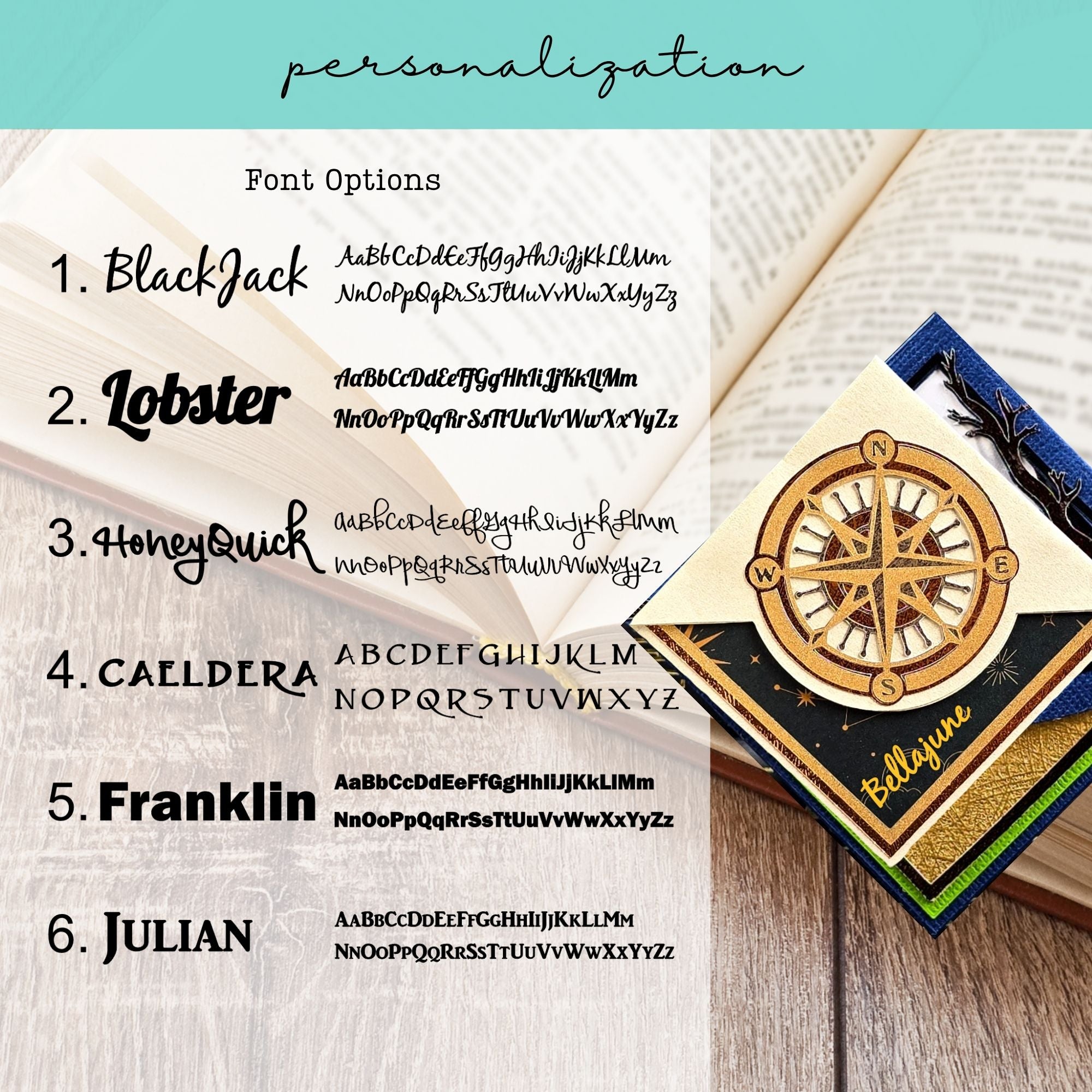 Delicate Compass Signature Corner Bookmark