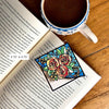 Stained Glass Roses Deluxe Handmade Corner Bookmark