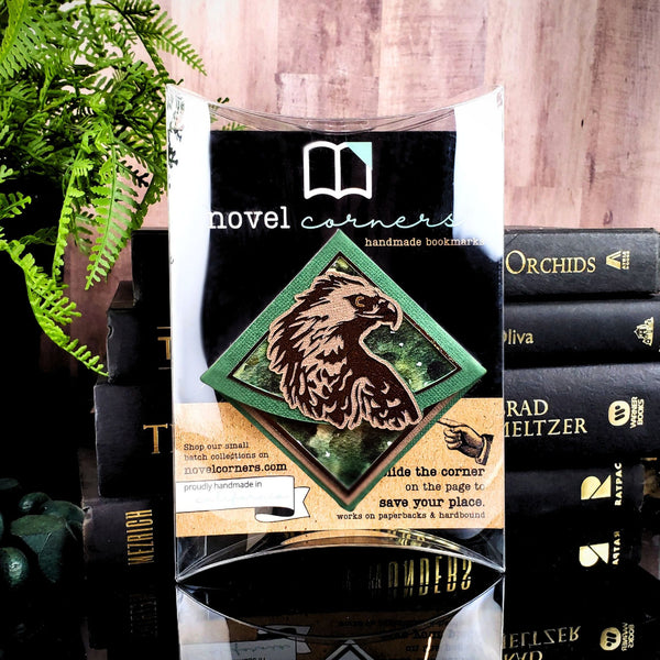Watchful Hawk Eagle Signature Handmade Corner Bookmark