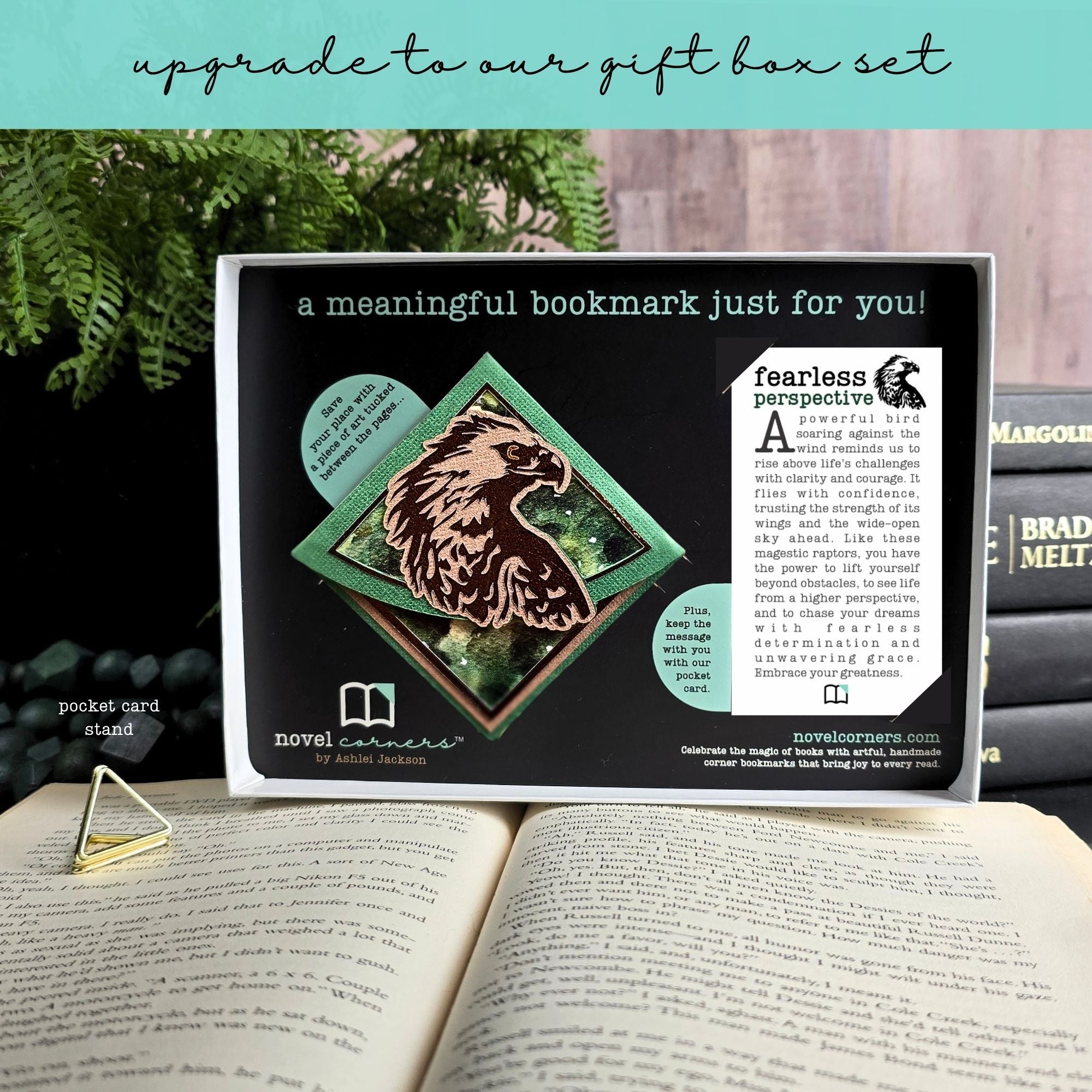 Watchful Hawk Eagle Signature Handmade Corner Bookmark