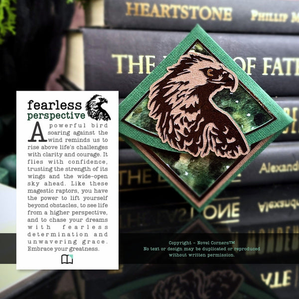 Watchful Hawk Eagle Signature Handmade Corner Bookmark